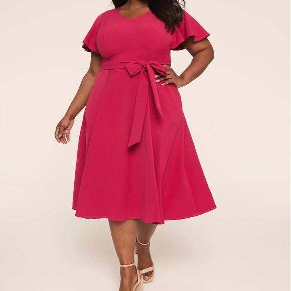 BLACK Lane Bryant Black Lena High Low Scuba Dress - 26 EUC BLACK - Picture 8 of 14